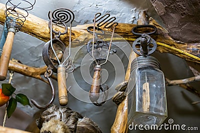 Old cooking utensils. Stock Photo