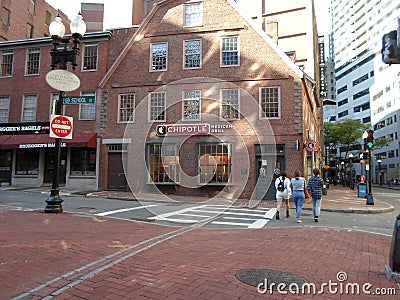 Old Corner Bookstore, School Street, Boston, MA, USA Editorial Stock Photo