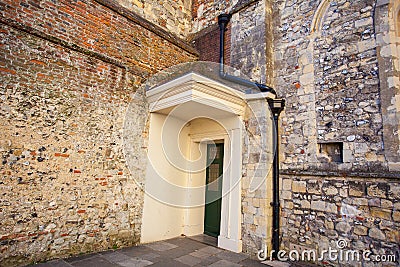 Old corner doorway. Stock Photo