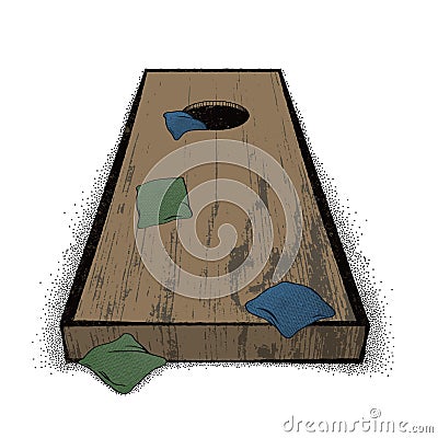 Old Cornhole set Vector Illustration