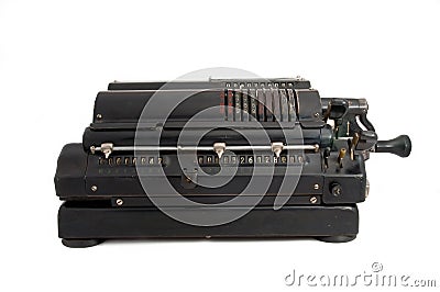 Old counting machine, arithmometer Stock Photo