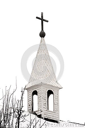Old Country Church Steeple Stock Photo