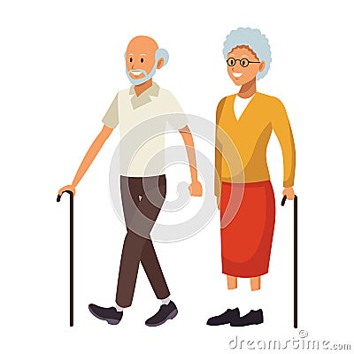 Old couple avatar Vector Illustration