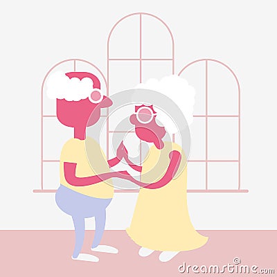 An old couple is dancing Stock Photo