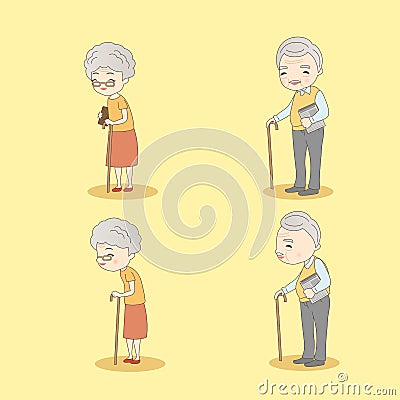 Old couple smile to you Vector Illustration