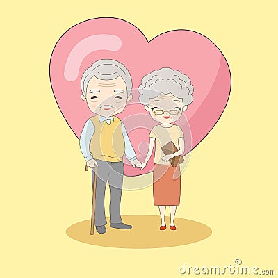 Old couple smile to you Vector Illustration