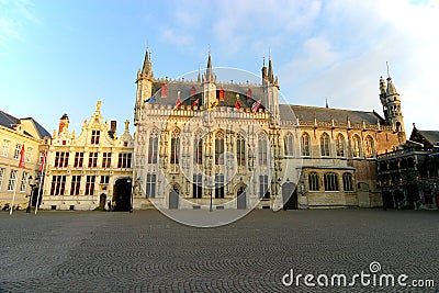 Old Court and Townhall - Brugge Stock Photo