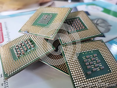 Old CPU to extract gold Stock Photo