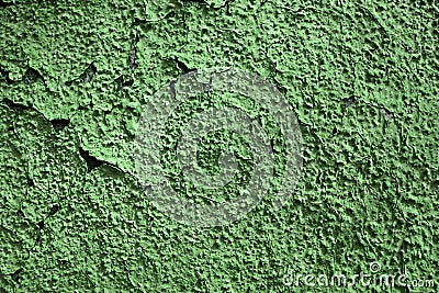 Old abstract wall with dry old crack green paint Stock Photo