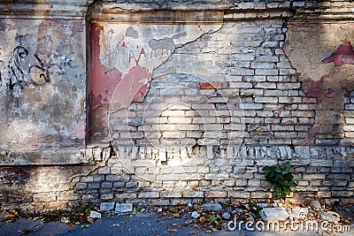 Old cracked wall Stock Photo