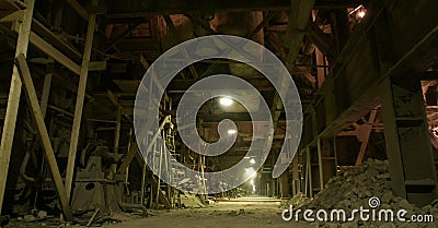 Old creepy dark decaying factory Stock Photo