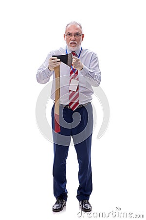 Old criminologist isolated on white Stock Photo