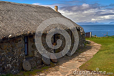 Old croft house, skye museum, scotland Editorial Stock Photo