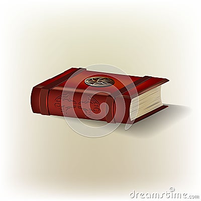 Old 3d colorful book or tutorial. Vector Illustration