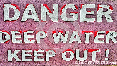 Old danger sign Stock Photo