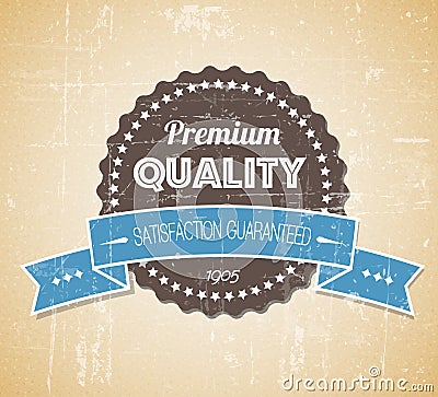 Old dark retro vintage grunge label Vector Illustration