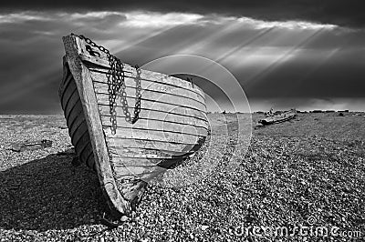 Old Decaying fishing boat Stock Photo