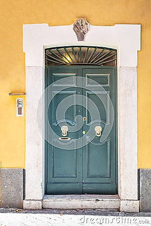 An old decorated vintage door Stock Photo