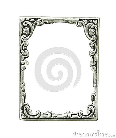 Old decorative silver frame Stock Photo