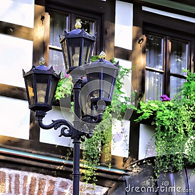 Old decorative streetlamps Stock Photo