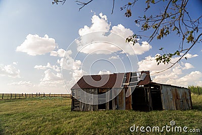 An old decrepit wooden barn Stock Photo