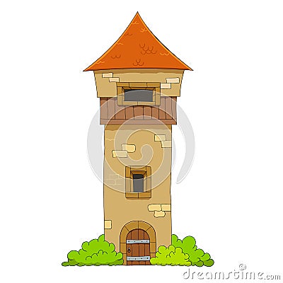 Old defense tower Vector Illustration