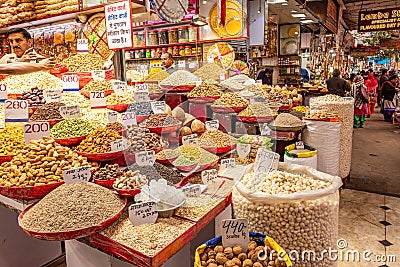 Dry Fruits Market at Khari Baoli, Delhi, India Editorial Stock Photo