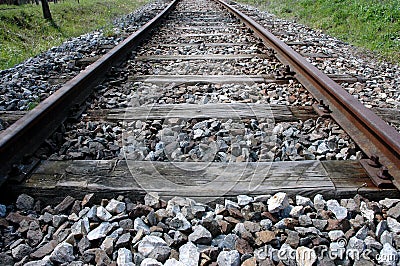 Old, deserted railroad Stock Photo