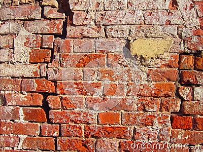 Old destroyed brick wall. red brick texture. II Stock Photo