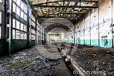 Old destroyed factory Stock Photo