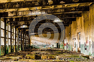 Old destroyed factory Stock Photo