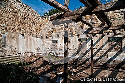 Old devastated barn Stock Photo