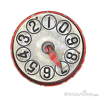 Old dial gauge isolated. Stock Photo