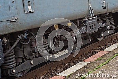 Old diesel electric locomotive detail Stock Photo