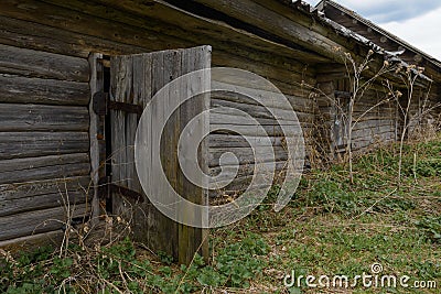 Old dilapidated wooden house Stock Photo