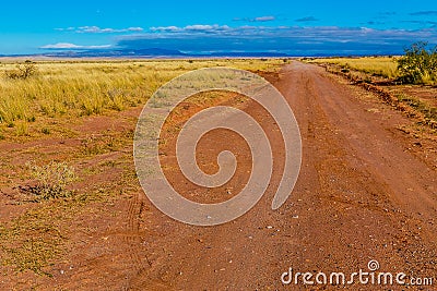 Old Dirt Road Heading to Nowhere in New Mexico Stock Photo