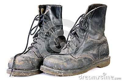 Old dirty boots Stock Photo