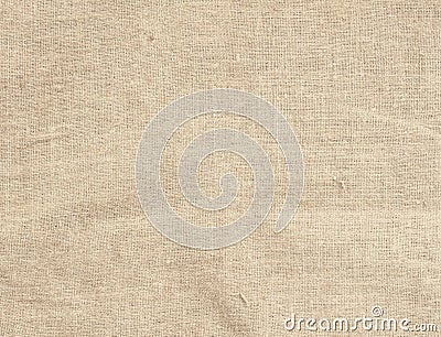 Old dirty brown horizontal creasy burlap texture Stock Photo