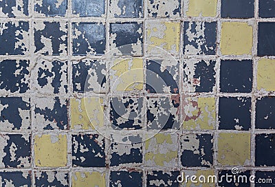 Old dirty colorful tile background Stock Photo