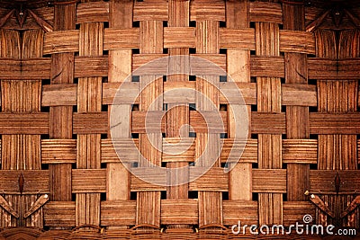 Old dirty grunge bamboo weave background from handmade crafts Stock Photo