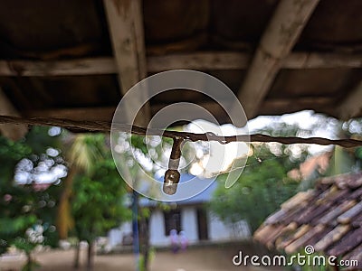 A old dirty lamp with beauty view Stock Photo