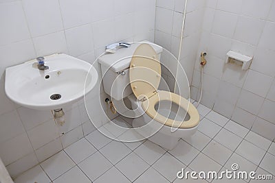 Old dirty toilet Stock Photo