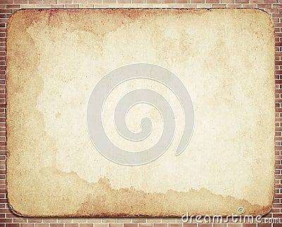 Old dirty vintage parchment with stained texture Stock Photo