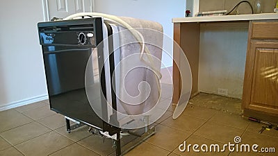 An old dishwasher take out Stock Photo