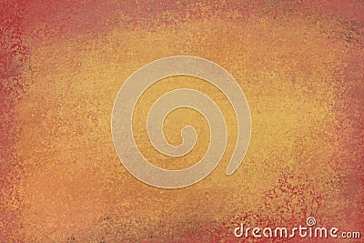 Old distressed background design with faded grunge texture in colors of brown and orange gold Stock Photo