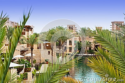 Old district of Dubai, Madinat Jumeirah Stock Photo