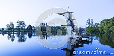 Old Diving Platform Coate Water Country Park , Swindon , England Stock Photo