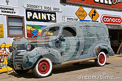 Old Dodge panel van Editorial Stock Photo