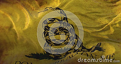 Old Don`t Tread On Me Gadsden Flag Waving Stock Photo