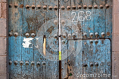 Old Door Found While Walking in Cusco Peru Editorial Stock Photo